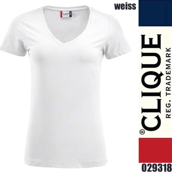 Arden T-Shirt V-Kragen, Damen, Clique - 029318, weiss