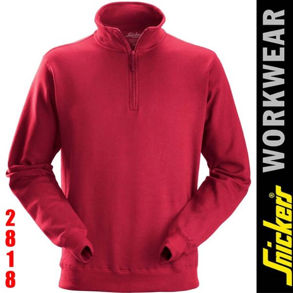 Sweatshirt mit Halbreissverschluss-2818-SNICKERS Workwear-chili red