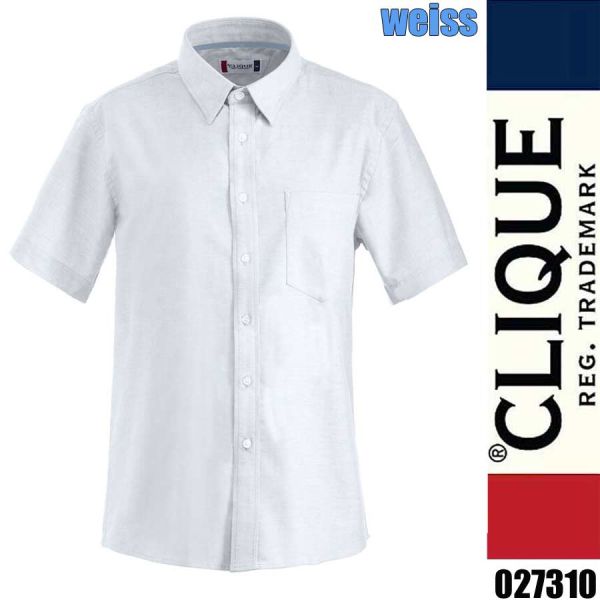 Cambridge, Kurzarm Oxford Hemd, Clique - 027310, weiss