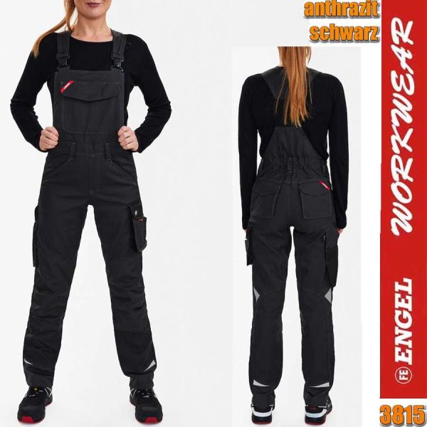 GALAXY Damen Latzhose, ENGEL Workwear, 3815-254, anthrazit-schwarz