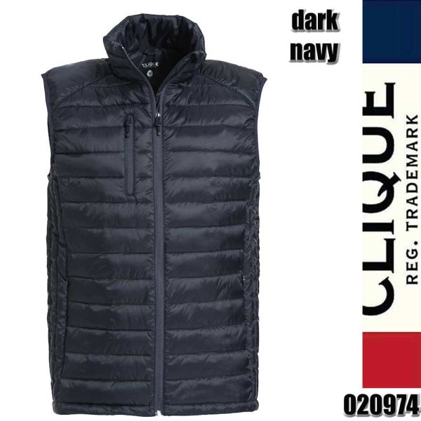 Hudson Vest, gesteppte Weste mit Stehkragen, Clique - 020974, dark navy