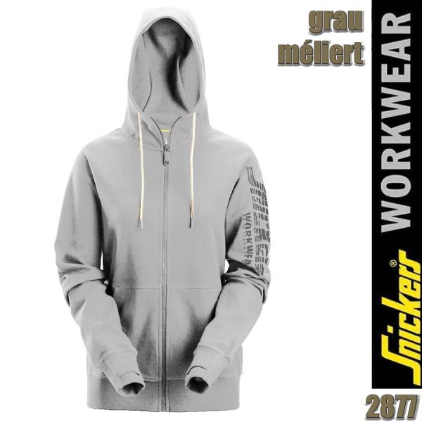 Damen-Kapuzenjacke mit durchgehendem Reißverschluss und Logo, Snickers - 2877