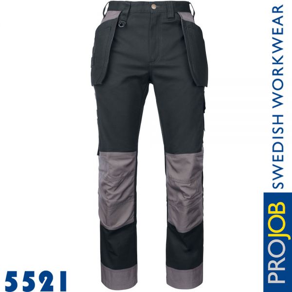 Arbeitshosen mit Knieverstärkung und Hängetaschen, 100% Baumwolle, Pro Job - 5521