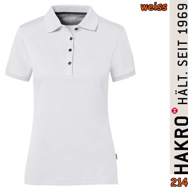NO. 214 Hakro Damen Poloshirt Cotton Tec, weiss