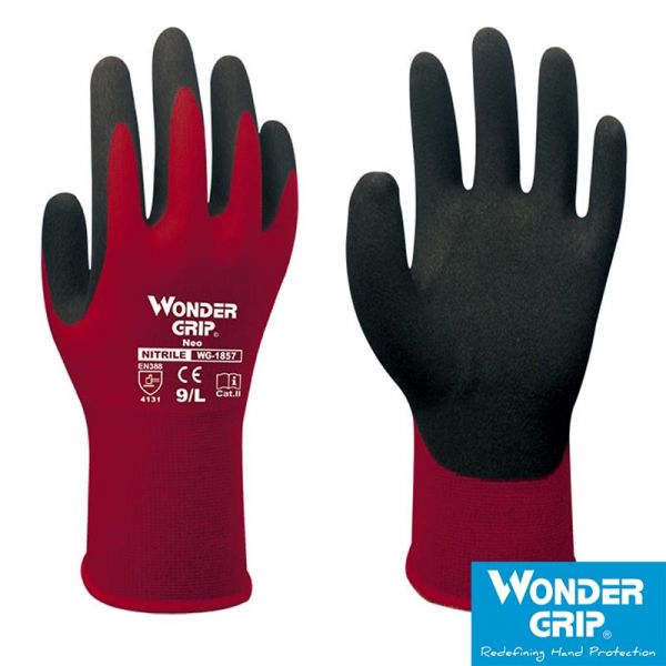 Wonder Grip Neo, (WG-1857) Textil-Handschuh mit einfacher Nitrilbeschichtung