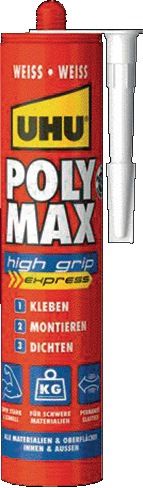 Montagekleber POLY MAX HIGH GRIP EXPRESS 425g weiß Kartusche UHU