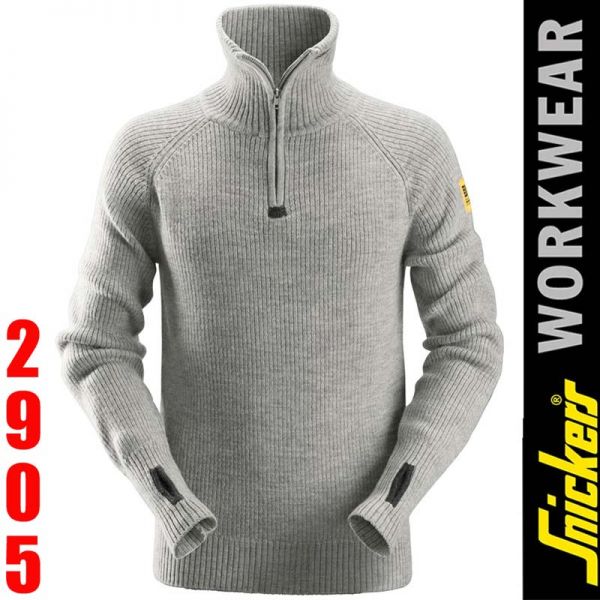 2905 Wolltrojer - Pullover - SNICKERS Workwear-graumeliert