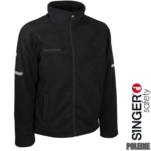 Dicke Fleecejacke, Fleece-Sherpa, schwarz, POLEINE, SINGER Safety