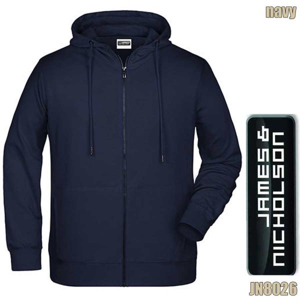 Herren ZIP-Hoody JN8026, JAMES&NICHOLSON