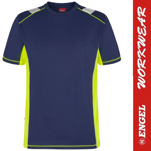 CARGO T-Shirt von ENGEL Workwear - 9870-258-blue ink-yellow