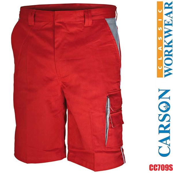 CARSON Contrast Shorts rot-grau CC709S