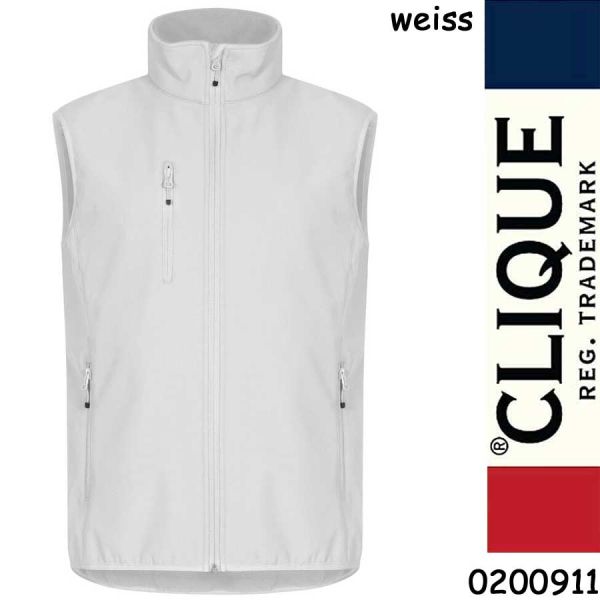 Classic Softshell Weste, Gilet, CLIQUE, 0200911, weiss