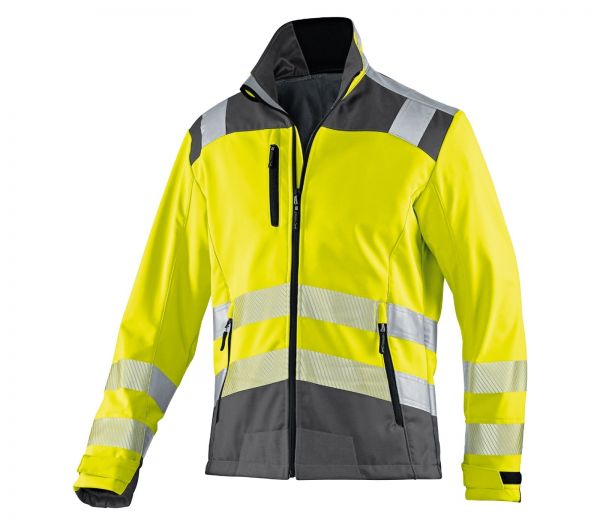 Warnschutz Softshelljacke, REFLECTIQ 1507 Warngelb/Anthrazit