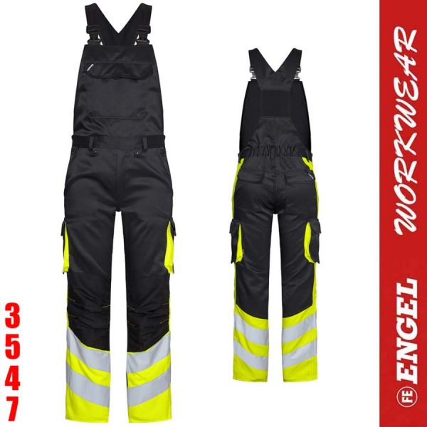 Safety Light Latzhose-3547-319-ENGEL Workwear-gelb-schwarz