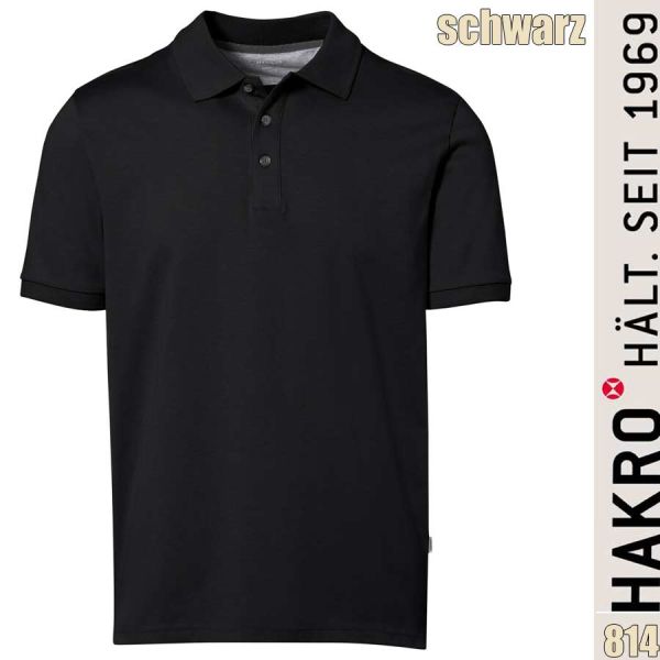 NO. 814 Hakro Poloshirt Cotton Tec, schwarz