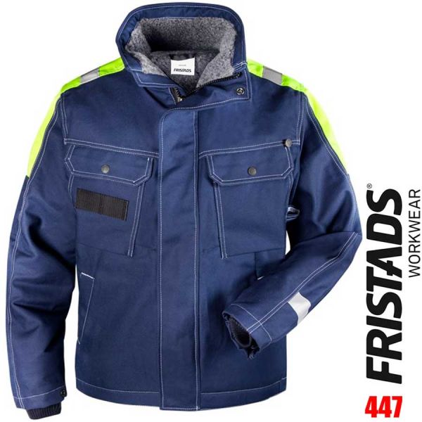 Baumwoll Winterjacke mit Teddyfutter - 447 FASI - FRISTADS-blau