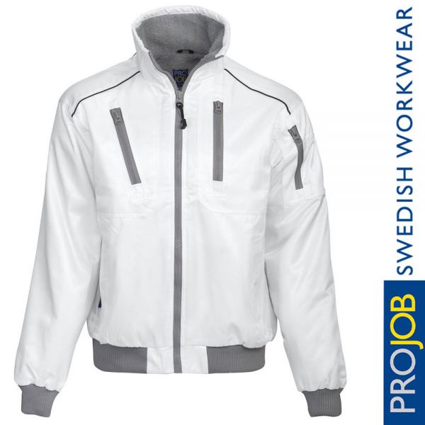 Pilotenjacke, Fleece gefüttert, Pro Job - 4401-weiss