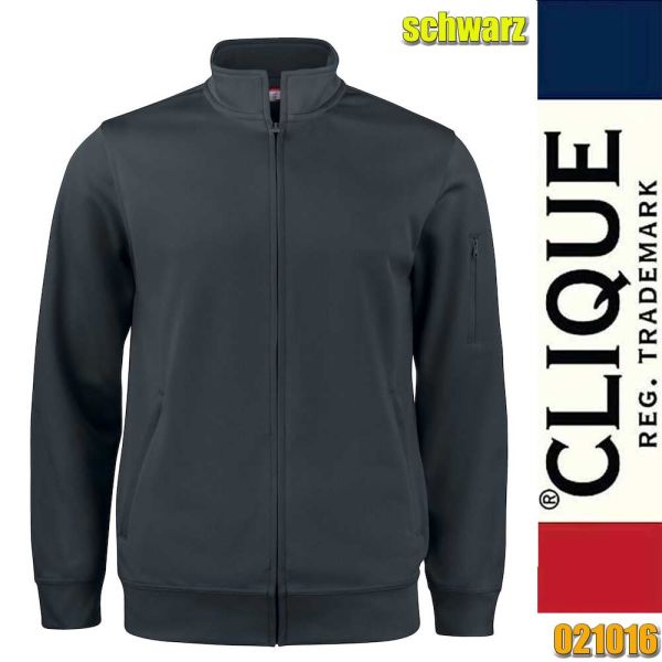 Basic Active Cardigan Zip Sweatshirt, Clique - 021016, schwarz