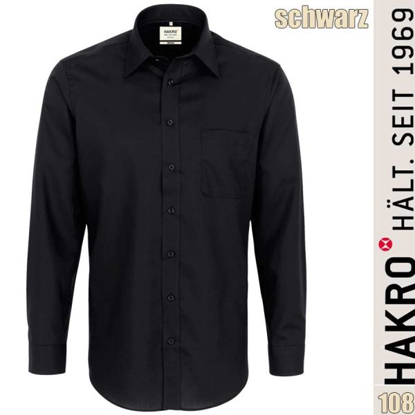 NO. 108 Hakro Hemd Business Comfort, schwarz