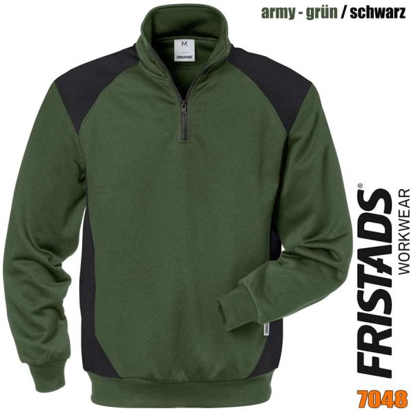 Sweatshirt mit ZIP, 2-farbig, FRISTADS, 7048, 122408