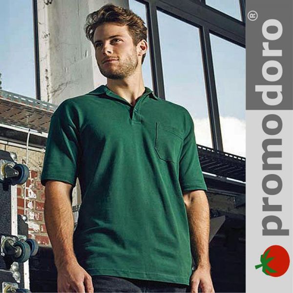 Poloshirt Men's Heavy, Pocket, Promodoro, 4100-gruen