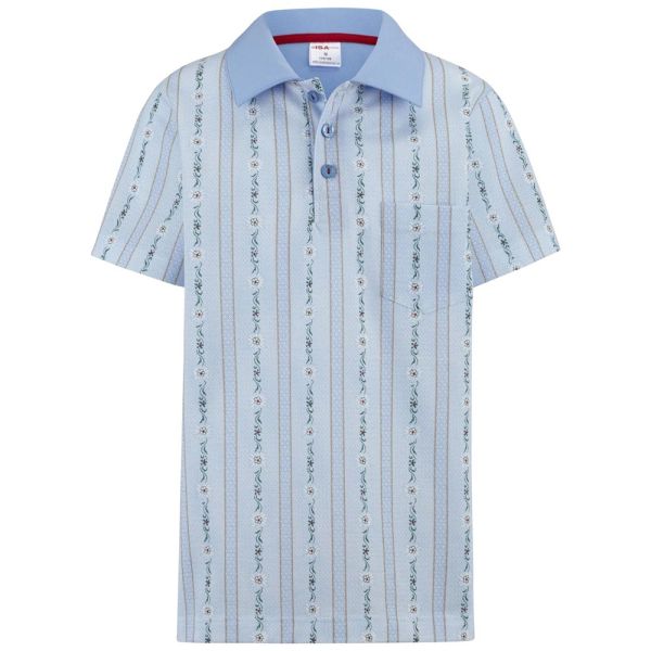 Poloshirt, Edelweiss, blau, kurzarm, ISA Bodywear, 421501-0031