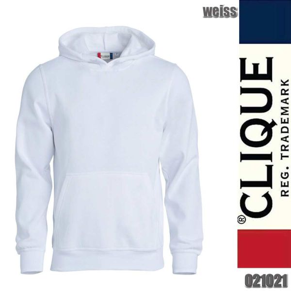 Basic Hoody Junior, Kaputzensweater, Clique - 021021, weiss