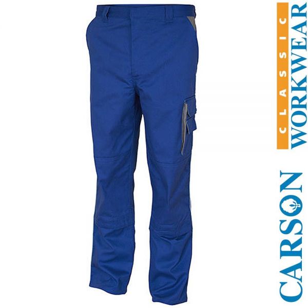 Carson Contrast Work Pants - Royalblau-grau