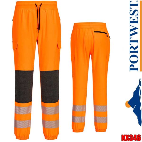 Warnschutz, Flexi-Jogger Hose, EN20471, KX346, warnorange