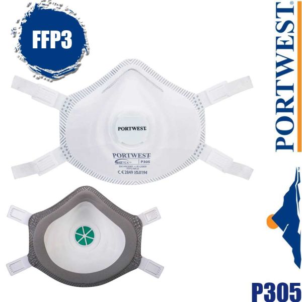 FFP3 - Premium Atemschutzmaske, Box zu 5 Stck. P305, PORTWEST