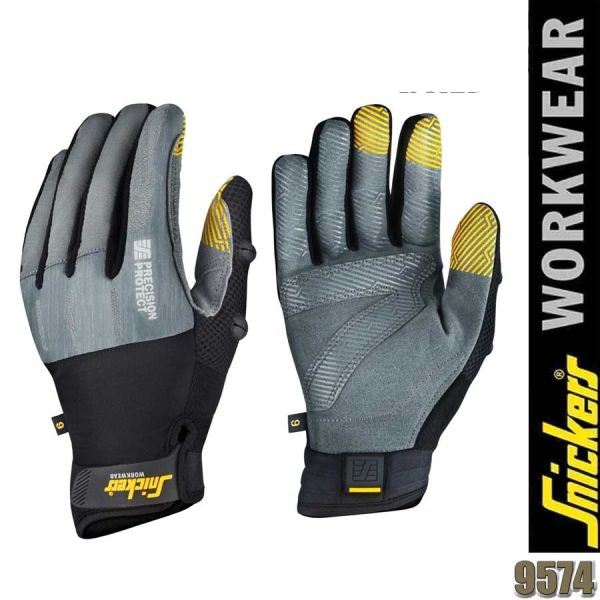 Precision Protect Handschuhe PAAR, Stein Grau/Schwarz, Snickers - 9574
