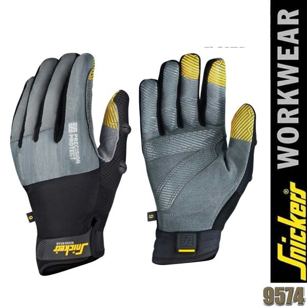 Precision Protect Handschuhe PAAR, Stein Grau/Schwarz, Snickers - 9574