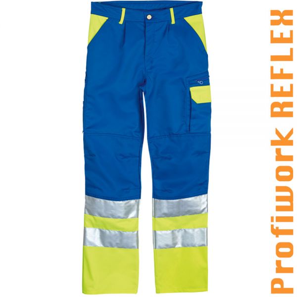 Warnschutz-Bundhose blau/leuchtgelb PROFIWORK REFLEX - 10551