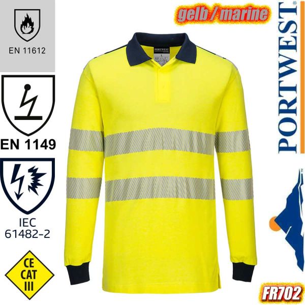Flammhemmendes Warnschutz Poloshirt, FR702-WX3, PORTWEST