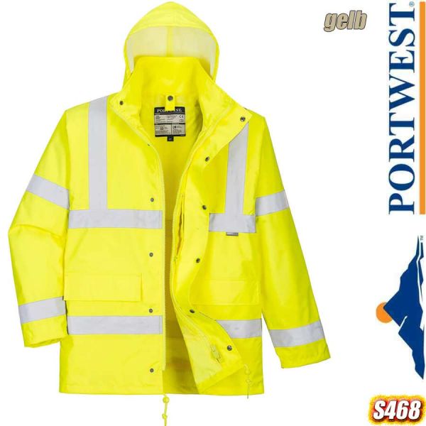 Warnschutz-Regenparka, 4-in1, Verkehrsjacke, S468, PORTWEST,