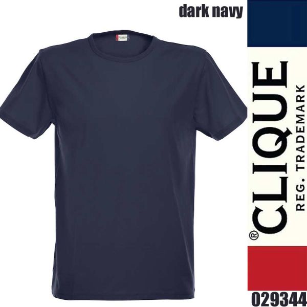 Stretch-T T-Shirt Rundhals, Clique - 029344, dark navy