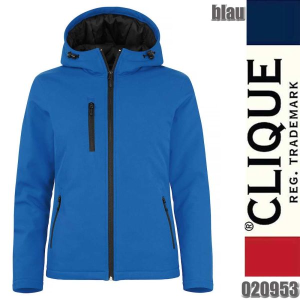 Padded Hoody Softshell Lady mit Kapuze, Clique - 020953, blau