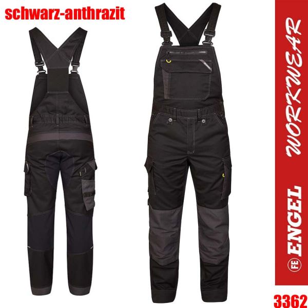 X-Treme Latzhose mit Stretch - 3362 - ENGEL Workwear-schwarz-anthrazit