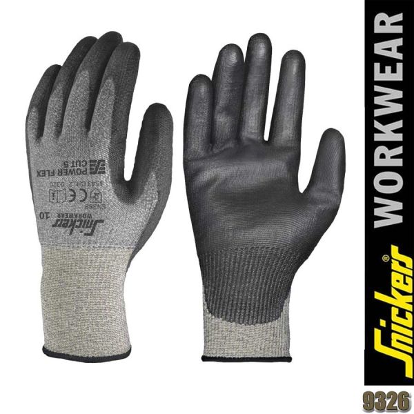 Power Flex Cut 5 Handschuhe PAAR, Rock Grey/Black, Snickers - 9326