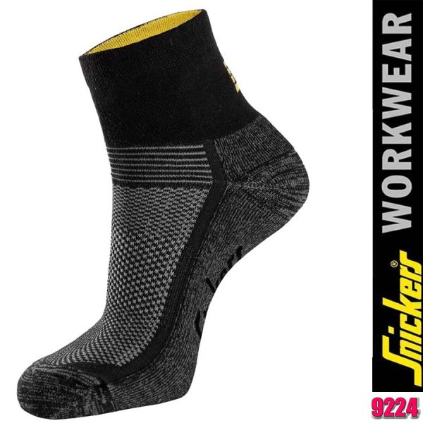 Zero-Waste-Sneakersocken, Doppelpack, Schwarz/Aluminium Grau, Snickers - 9224