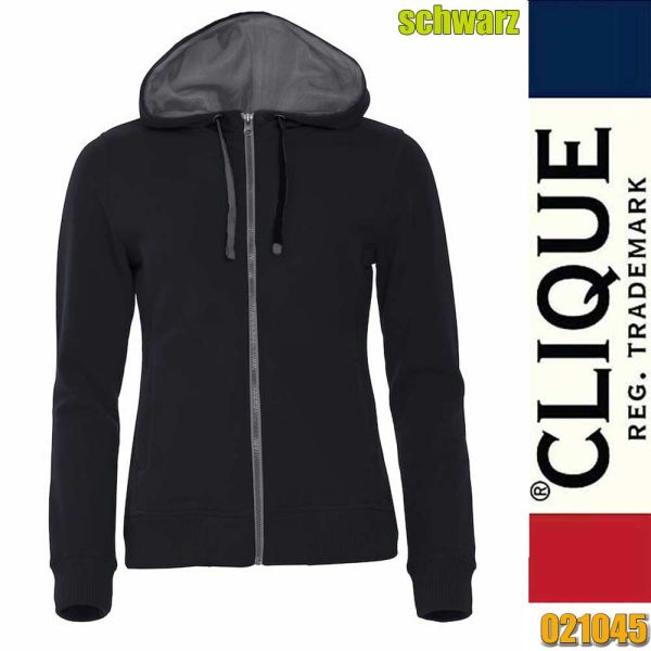 Classic Hoody Full Zip Ladies - Clique - 021045, schwarz