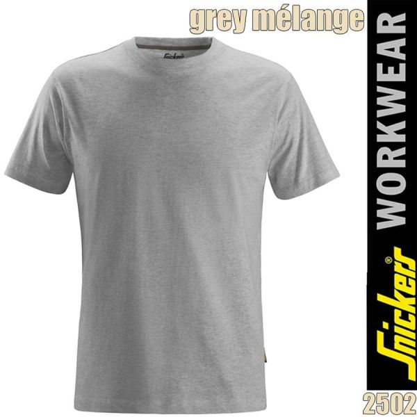 T-Shirt, Klassisch, 2502, SNICKERS Workwear, grey melange