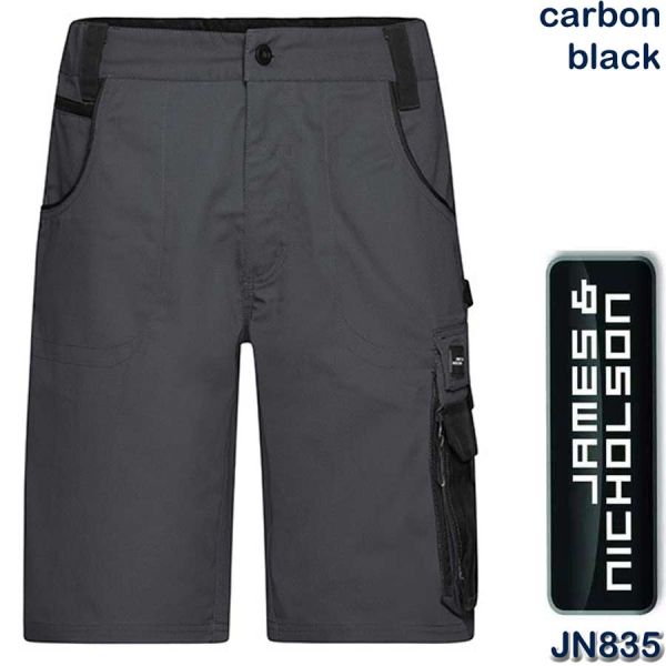 Workwear Bermudas Strong Shorts, James&Nicholson, JN835, carbon, black