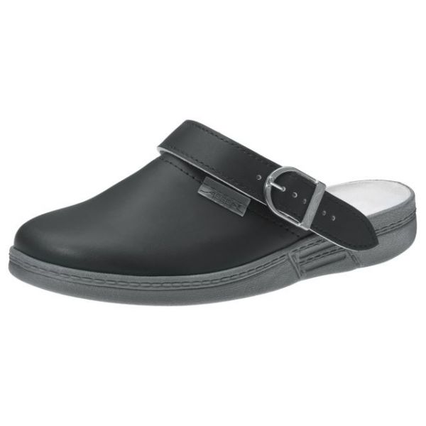 Abeba-Leder Pantolette- 7031, schwarz