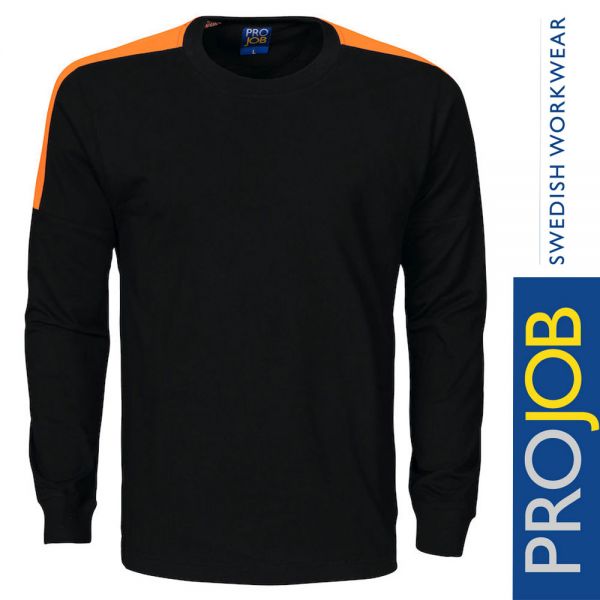 Langarm T-Shirt - PRO JOB-schwarz mit fluoriszierenden Elementen, 2020