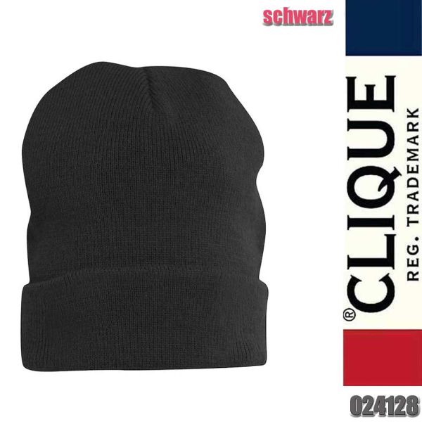 Hubert Strickmütze mit Umschlag, Clique - 024128, schwarz