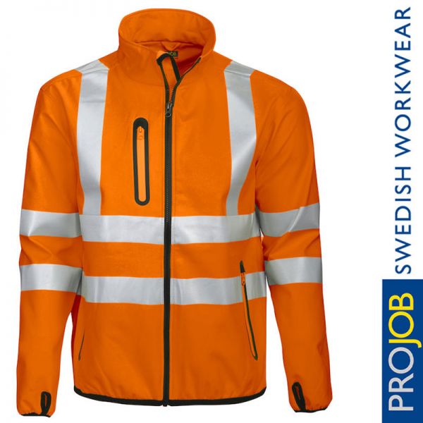 3-Lagige Softshell Jacke EN ISO 20471 Klasse 3, Pro Job - 6412-orange
