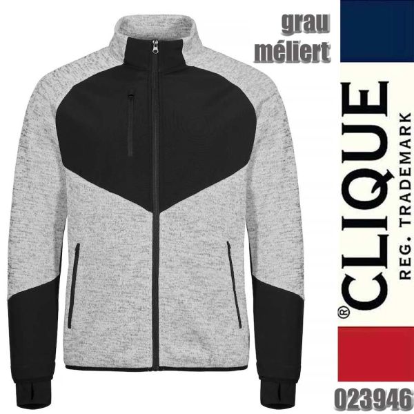 Haines warme Strickfleecejacke, Clique - 023946, grau meliert