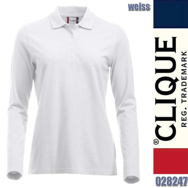 Classic Marion L/S Langarm Polo, Clique - 028247, weiss