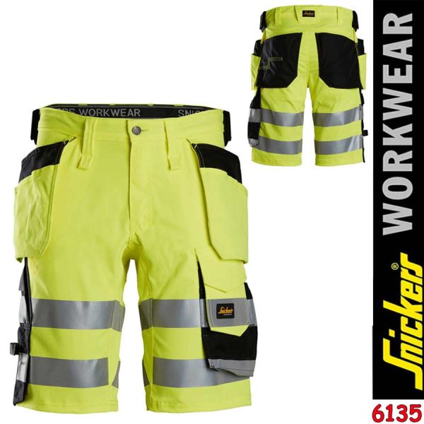 6135, High-Vis, Stretch-Shorts, mit HT - Klasse 1-SNICKERS